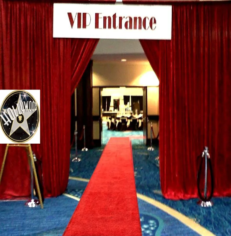 Bold Red Velvet Draped Custom Vipentranceway