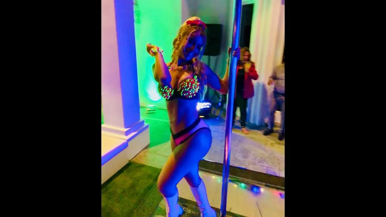 Light-up LED violinist performing